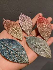 5pcs Leaf Shaped Hair Clips, Women Hair Accessories, Hairpin - Multicolor - View 3