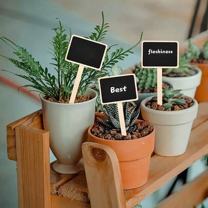 20pcs Mini Chalkboard Signs - DIY Reusable Wooden Plant Labels, T-Shaped Garden Markers For Pots & Outdoor Decor, Perfect For Seeds, Herbs & Vegetables
