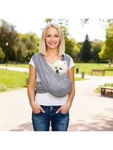 1个宠物背带背包，采用前胸带设计，透气舒适，适合猫狗户外旅行，可折叠胸包 - 彩色 - 查看 13