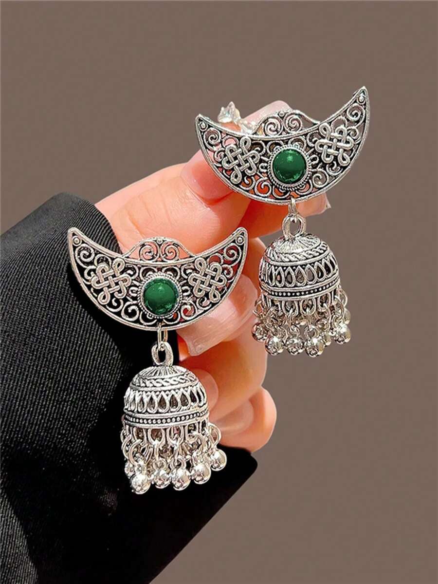 1pc Bell Tassel Hair Clip, Retro Side Bangs Hairpin, Chinese Hanfu Hair Accessory - Multicolor - View 1