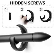 1 Set Black Curtain Rod, Length 35 - 147 Inches, Diameter 1 Inch. Decorative Curtain Rod Set, Adjustable, Heavy Duty, Suitable For Curtains In Bedroom, Living Room - Conical - Black - View 7