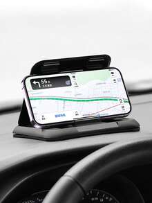 碳纤维纹理车载手机支架 – 三角度可调，防滑硅胶底座，通用型，适用于及大多数智能手机（4.7英寸-6.8英寸），粘性防滑垫遮阳折叠导航手机支架，仪表盘及中控台夹式手机支架 - 手機支架 - 查看 2