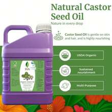SVA Castor Seed Oil Organic - 32 Fl Oz U2013 100% Natural Cold Pressed Organic Castor Oil - For Face, Skin Care, Hair Care, Scalp Massage &Amp; Body Massage - ColorK - 查看 2