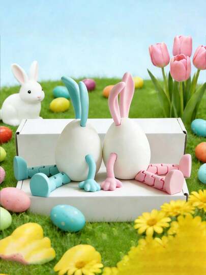 这款3D打印复活节兔子摆件四肢可活动，非常适合装饰桌面和书架，或作为一份独特的3D打印兔子主题礼物，送给喜欢这种风格的人。它也是桌面装饰、复活节家居装饰的理想之选，还可以作为圣诞节、复活节彩蛋或新年礼物。