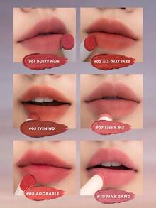 Rom&nd Lápiz labial mate ZERO ROMAND, textura aterciopelada mate, ligero y no resecante, efecto mate de enfoque suave, difumina la apariencia de los labios, adecuado para maquillaje mate diario, cosméticos profesionales, ocasiones especiales, belleza coreana - 01 Rosa polvoriento - Ver 8