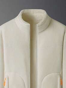 Women's Reversible Warm Winter Jacket - Double-Sided Thick Fleece Jacket, Outdoor Soft Shell Fabric, With Zipper Pockets, Athletic Casual Hooded Sweatshirt, Suitable For Autumn/Winter Daily Wear, Weekend Leisure, Jogging, Travel And Skiing. - 白色 - 查看 4