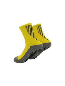 男女通用防滑硅胶足球/运动中筒袜，防滑设计 - 彩色 - 查看 6