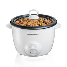 olla arrocera y vaporera eléctrica Hamilton Beach , capacidad  20 Tazas de Arroz Cocido, color blanca (37532) capacidad aprox 4 litros - Tipo de Enchufe A USA (110-127V) - Ver 1