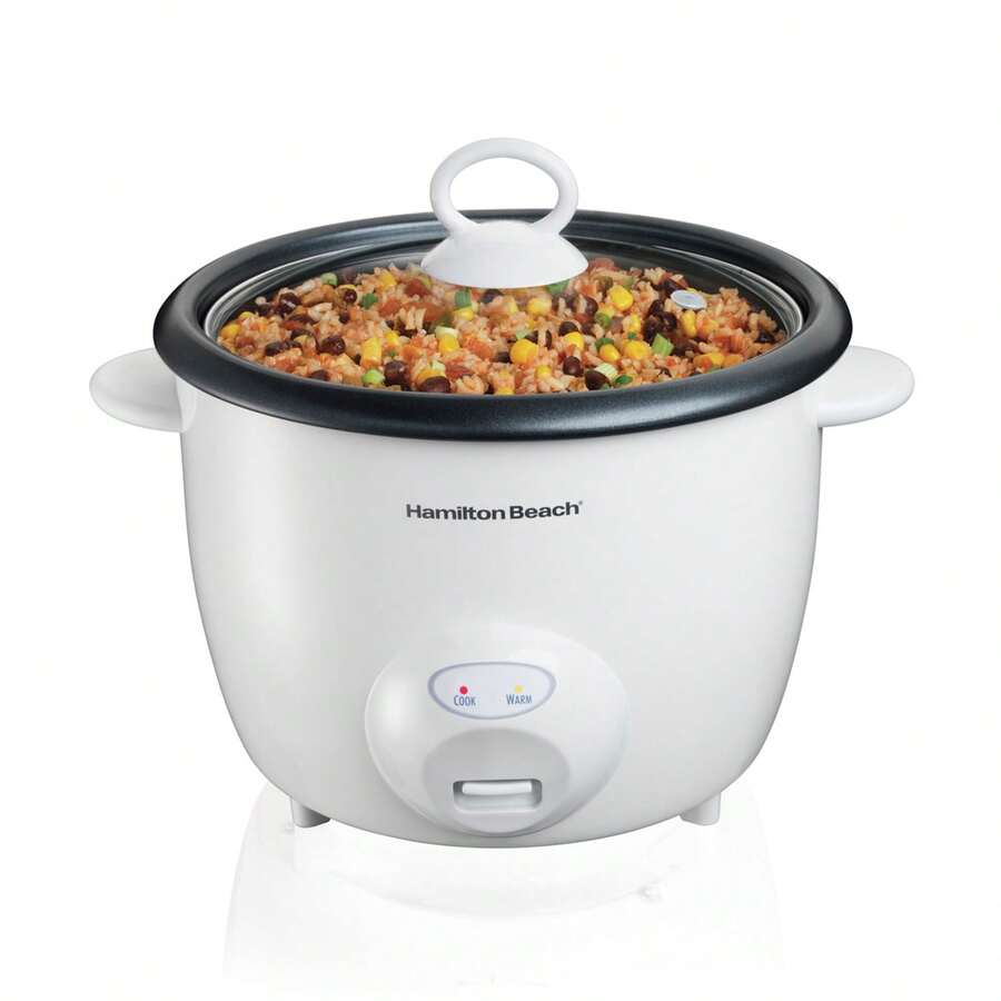 olla arrocera y vaporera eléctrica Hamilton Beach , capacidad  20 Tazas de Arroz Cocido, color blanca (37532) capacidad aprox 4 litros - Tipo de Enchufe A USA (110-127V) - Ver 1