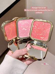 kakashow 1pc Face Contour Blush, Long-Lasting Non-Smudge Soft Glow Blusher, Everyday Makeup Cosmetics For Women - 彩色 - 查看 3