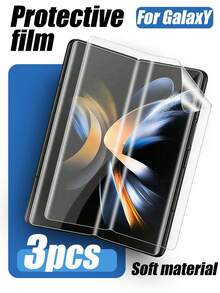 3片装自修复水凝胶屏幕保护膜，兼容三星Galaxy Z Fold 2 5G，高清保护，防刮擦，完美贴合，无气泡或边缘翘起 - 無色 - 查看 16