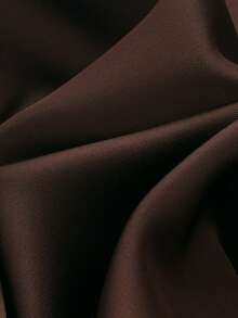 Asymmetric Lace Patchwork Silk-Feel Skirt - Brown - View 5