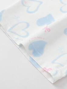 Balabala Sweet Girls Summer Pajama Set 2026 Short Sleeve Soft Air-Conditioned Cozy Homewear - White and Blue - View 6