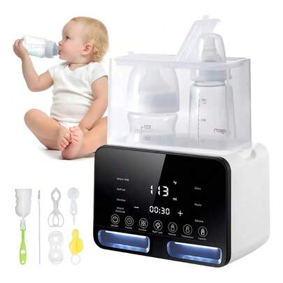 Esterilizador y Calentador de Biberones Lascado WNQ-02 Inteligente Pantalla Táctil Luz Nocturna, Multifunción Descongelar, Esterilizar Vapor, Mantener Calor, Sin BPA 110V + Accesorios