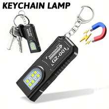 1pc Portable USB Rechargeable Hands-Free Flashlight | Mini Keychain Light With Bottom Magnet, Pen Clip Design, 5 Lighting Modes, Multifunctional Emergency Lamp, Hanging Hook Tent Light, Suitable For Travel, Camping, Fishing - Mini Keychain Light - View 2