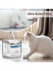 Pet Water Fountain With Triple Filter, Ultra-Quiet Pump, 2 Operating Modes For Cats And Dogs - 1L - View 5