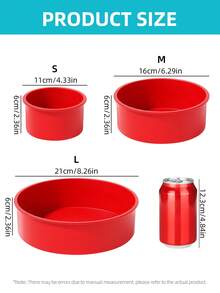 1入組蛋糕盤烘焙蛋糕模具、矽膠烤盤、烤箱配件、烘焙工具、廚房小工具、廚房配件、家庭廚房用品 - 紅色 - 查看 2