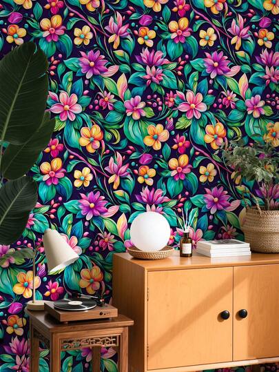 1 cuộn giấy dán tường phong cách Bohemian hoa nhiệt đới cổ điển, kích thước 1m/3m/5m, có thể tháo rời và tự dính, giấy dán tường vinyl dùng để trang trí nhà cửa, làm phông nền phòng ngủ, nhà bếp, phòng khách, phòng tắm, tủ, làm mới đồ nội thất.
