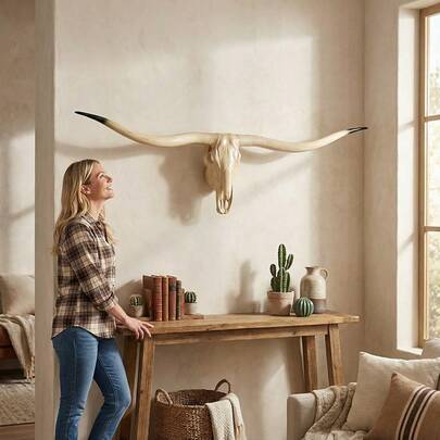 Đồ trang trí treo tường hình đầu động vật kiểu cổ điển, đồ trang trí thủ công cá nhân hóa cho quán bar, nhà hàng, phòng khách, trang trí nhà cửa, thích hợp làm đồ trang trí lễ Phục sinh, quà tặng lễ Phục sinh, quà tặng Halloween, quà tặng Giáng sinh.