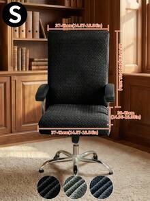 1 chiếc bọc ghế văn phòng kẻ sọc jacquard màu trơn, độ co giãn cao, thoáng khí, chống trượt! Phong cách tối giản, chống bụi và chống thấm nước, bảo vệ toàn bộ ghế, thoải mái khi ngồi lâu, phù hợp với ghế máy tính tại nhà, màu đen, xám nhạt, xám đậm. - Nhiều màu - Xem 19
