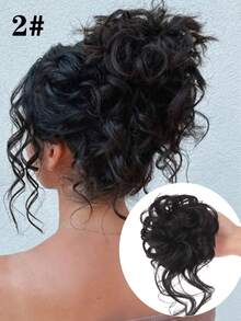 8 Inch Curly Braided Hair Bun, Wavy Ponytail, Made Of High-Quality Synthetic Fiber, Suitable For Women - Multicolor - View 16