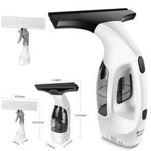 Vandise Rechargeable Cordless Window Cleaner, 2-In-1 Electric Squeegee Vacuum With 150ml Water Tank & 300ml Spray Bottle, 280mm Nozzle For Glass, Mirror, Tile, Shower - UK Plug(220-240V) - View 2