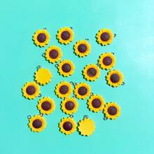 5/10/20pcs Exquisite Sunflower Flower Suitable For Handmade Jewelry Pendant, Earrings, Necklace, Bracelet, Bag Charm, Resin Craft Accessories - Sunflower - View 6