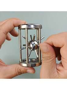 Classic Golden Cage Puzzle, Brain Teaser, IQ Lock. Suitable For Office Stress Relief, Great Gift Item - Multicolor - View 9