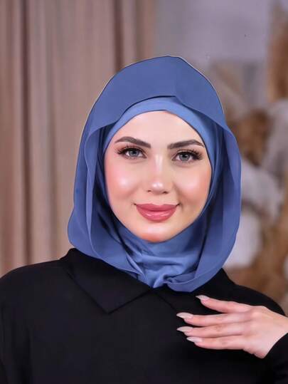 1pc Women's Solid Color Balaclava Sheer Chiffon Neck Gaiter Elastic Headband Turban, Breathable Comfortable Stretchy Wide Band Sweat-Absorbent Non-Slip Multifunctional Sports Headwrap, Minimalist Fashion Scarf, Hood And Matching Chiffon Headscarf, All-In-One, Easy To Wear And Instantly Stylish