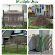 Cercas decorativas largas de 8,8 pies para jardines al aire libre Panel de cerca de metal de 3 paquetes, resistente al clima, fácil de instalar, para patio, césped y decoración del paisaje - Negro - Ver 6