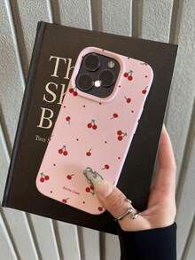 1pc Minimalist Cherry Red Polka Dot & Letter Graphic Phone Case, Anti-Fall Anti-Scratch Anti-Fingerprint Leather Texture TPU Soft Shell Compatible With Apple 11/12/13/14/14Plus/15/15Plus/16/16Plus/7/8Plus/17/17Pro And Other Models - Multicolor - View 6