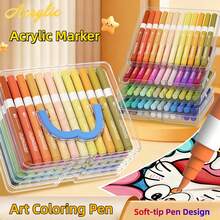 Bộ 60 màu acrylic lỏng, thích hợp cho học sinh. Pha trộn nhiều lớp màu, tan trong nước, không thấm nước, dung tích lớn. - Bộ - Xem 7