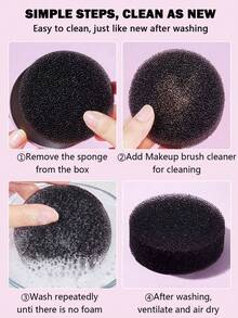 2pcs/1pc Makeup Brush Dry Cleaning Sponge Box, Quick Cleaning Of Brush Residue Without Water, Brush-Friendly, Soft & Portable, Reusable, Gift, Travel, Economical Item, Travel Essential - Multicolor - View 5