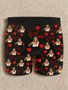 1 chiếc quần lót nam in hình theo yêu cầu - Hình mặt người và họa tiết trái tim màu pastel, quần lót nam in hình theo yêu cầu | Món quà Valentine/kỷ niệm tuyệt vời, quà tặng lý tưởng cho bạn trai, sản phẩm có thể tùy chỉnh, quần lót nam, quà tặng nam, quà Giáng sinh, quà nhét vào tất Giáng sinh cho người lớn, quà tặng đa năng chất lượng cao cho bạn trai - Nhiều màu - Xem 2