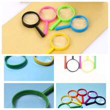 10个随机颜色彩色迷你塑料手持放大镜 - 耐用、便携、多功能，适用于科学实验、户外探索和教育活动 - 彩色 - 查看 10