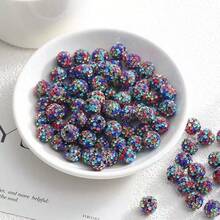 100颗10毫米陶瓷水钻珠，DIY手链项链饰品配件 - 100顆滿鑽陶泥珠 - 查看 26