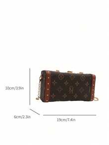 Luxury Niche High-End Feeling Box-Shaped Bag, Women's Large Capacity Crossbody Bag, Super Popular Commuter Bag, Small Square Bag - Coffee - View 10
