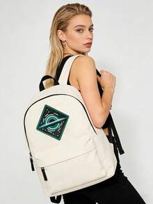 1 件装黑洞太空刺绣熨烫/缝纫贴片 - 绿黑漩涡设计 - 金色 - 灰色中心 - 适用于夹克、帽子、包包、外套、科幻迷、角色扮演、DIY - 背面带粘胶，易于粘贴，无需缝纫 - 耐用持久 - 太空主题配饰 - 天文和科幻爱好者的理想礼物 - 牢固可靠的粘贴 - 方形 - 查看 8