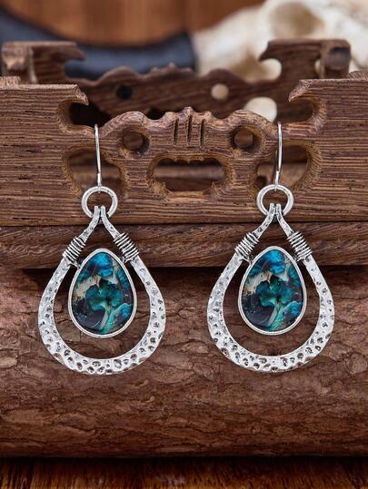 MONLOTTI Pendientes de mujer con gota de agua estilo retro occidental, pendientes de gota de agua estilo bohemio, accesorios de moda para jeans de mujer y regalos para damas