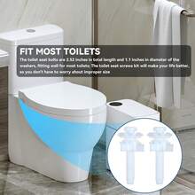 1/2件套塑料马桶座圈螺丝套装，包含塑料螺母和垫圈，马桶座圈维修配件，白色 - A - 查看 10