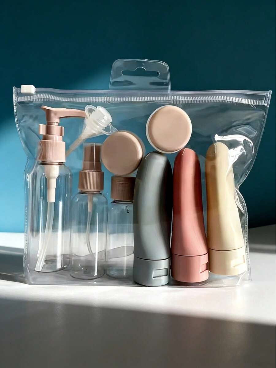 Travel Refillable Bottle Set: Spray Bottle, Lotion, Shampoo, Body Wash, Tube Bottles, Cosmetic Empty Liquid Containers, Portable Tools, Refill Packs, Travel Essentials, Travel Organizer, Beach, Summer Vacation, Back To School, School Supplies, Holiday Camping, Holiday Accessories, Women's Mini Perfume, Men's Cologne, Travel Fragrance Accessories, Travel Essentials, School Supplies, Back To School Supplies - Multicolor - View 1