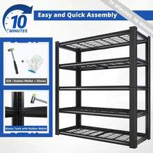Nnovaroom  72" Adjustable Metal Double Layer Column Shelving, Commercial Grade Utility Rack For Warehouse, Basement, Kitchen - High Quality 72H - View 3