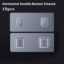 1个、5个、10个装，自粘式紧固件扣，重型无缝挂钩，免钻孔壁挂式插座和电源条收纳架 - 6*14橫排子母扣 - 查看 8