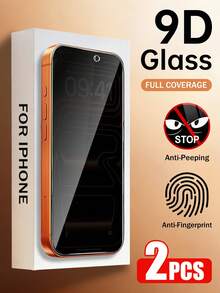 XINHONGYU Bộ 2 miếng dán màn hình cường lực chống nhìn trộm, độ cứng 9H, bảo vệ cạnh được nâng cấp, chống trầy xước, chống bám vân tay, dễ dàng lắp đặt, không bọt khí. Phù hợp với 17 Pro Max/17 Air/16 Pro Max/16 Plus/16/15 Pro. Quà tặng mùa xuân, quà sinh nhật. - 2 cái - Xem 2
