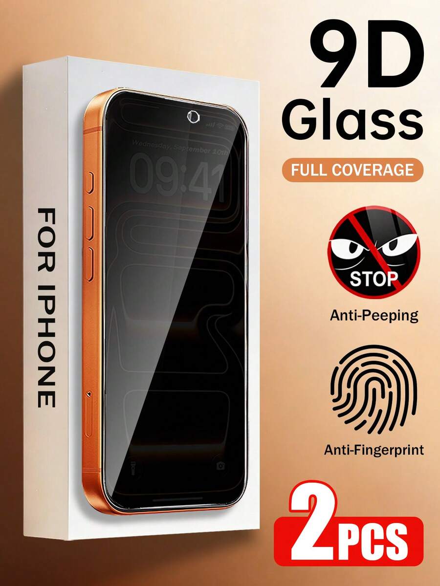 XINHONGYU Bộ 2 miếng dán màn hình cường lực chống nhìn trộm, độ cứng 9H, bảo vệ cạnh được nâng cấp, chống trầy xước, chống bám vân tay, dễ dàng lắp đặt, không bọt khí. Phù hợp với 17 Pro Max/17 Air/16 Pro Max/16 Plus/16/15 Pro. Quà tặng mùa xuân, quà sinh nhật.