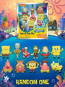 Nickelodeon 1/4pcs  Official  Blind Bag 3D Mini Figure Keychain Mystery Pack, Includes Random Characters Like , Patrick, Squidward, Sandy, Mr. Krabs, Plankton, Gary, Mrs. Puff, Suitable For Birthday Party Gifts And Fan Collections - Multicolor - View 10