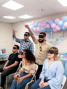 18pcs/6sets - Baby Shower Games: Fun Party Favors - The Best Baby Shower Games Ever, Gender Neutral Ice Breakers, Pacifier Toss, Gender Reveal Party Games (Pink) - Multicolor - View 5