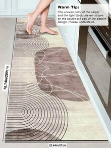 1pc Rubber Material Kitchen Long Runner Rug, Colorful Geometric Print Pattern, Nordic Luxury Style Kitchen Mat, Long Runner Rug For Laundry Room, Thick Fabric With Foot Feel, Easy Care Machine Washable, Practical Entryway Doormat Home Decor, Suitable For Dining Room, Kitchen, Laundry Room, Indoor Entrance, Autumn/Winter Gift - Rust Brown - View 16