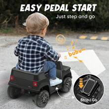 6V Electric Pedal Ride-On Car For Kids With Lights, Music, Horn & Steering Wheel – Ages 1.5 To 2.5 Years, Black - màu đen - Xem 5