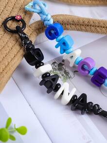 1pc Customized Name Keychain - Eye-Catching Acrylic Bead Pendant, Cute Daily Bag Accessory, Customizable Birthday Gift - Customized Pendants - View 5